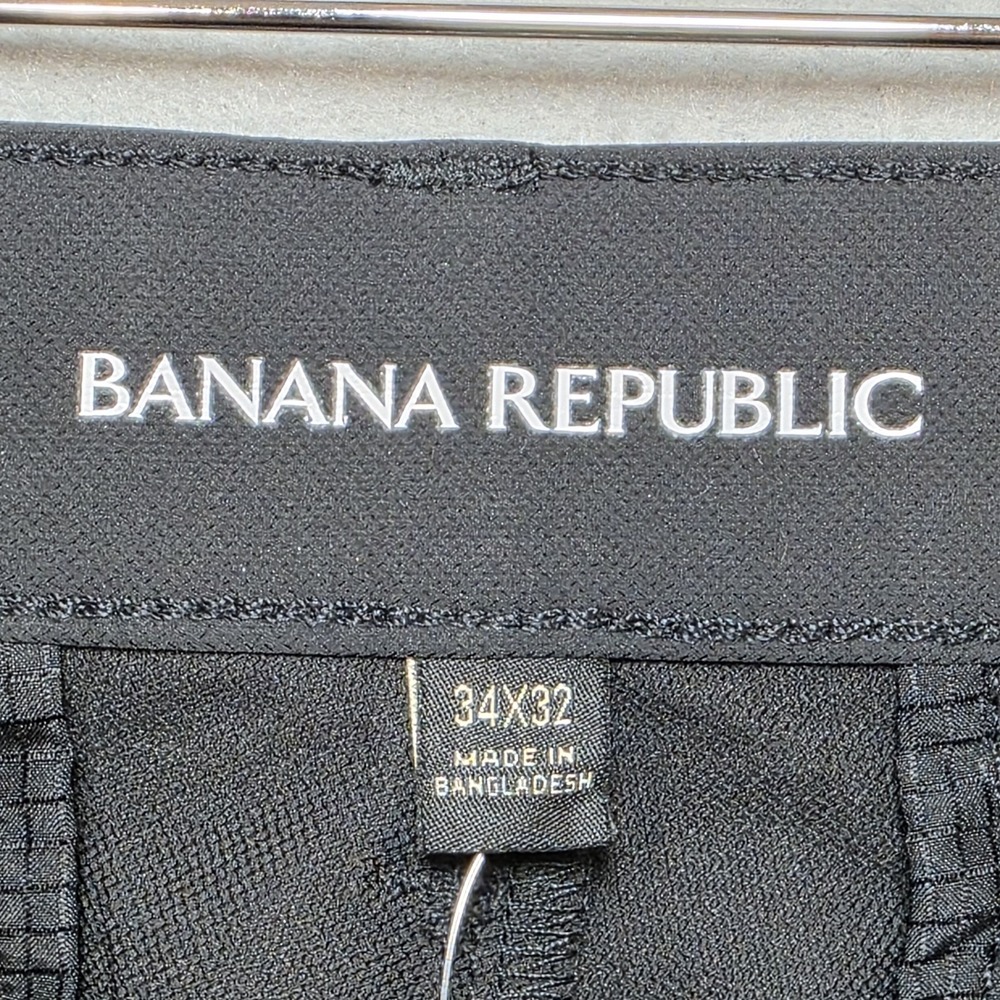 Banana Republic Emerson Chino‎ Pants Mens 34x32 Straight Fit Black NWT - Picture 10 of 16